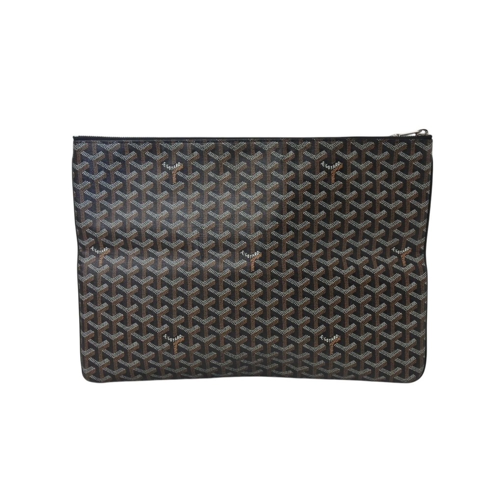Goyard Leather Black Bag Senna Clutch